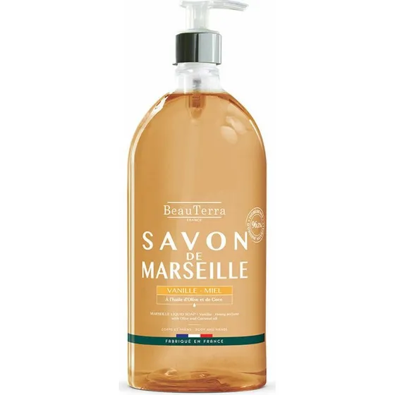 Beauterra Marseille Flydende sæbe Honning & Vanilje 1 L