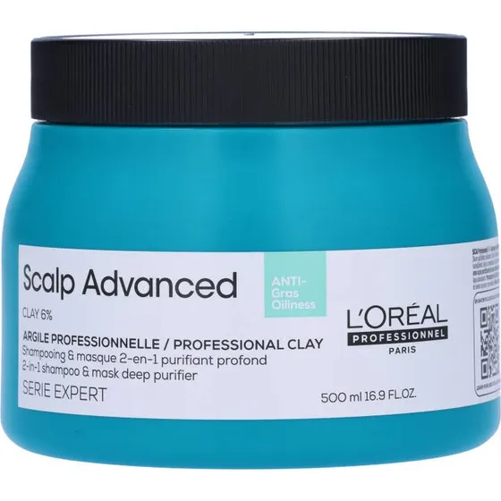 L'Oral Professionnel Scalp Advanced Anti-Oiliness 2-i-1 Shampoo & Maske 500 ml