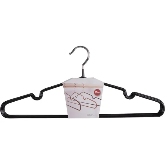 Massa metalbøjler med sort belægning, 10 stk