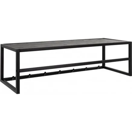 Seaford knagerække, mat sort med hattehylde (77×28×22 cm)