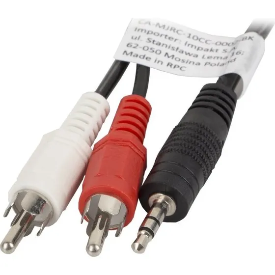 Lanberg 3,5 mm til 2×RCA lydkabel 1,5 m – Sort