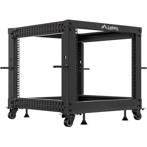 Lanberg 19" 9U åbent gulvrack 600x600 justerbar, sort