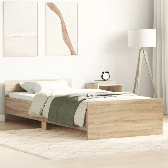 vidaXL sengeramme 90x190 cm Sonoma-eg uden madras