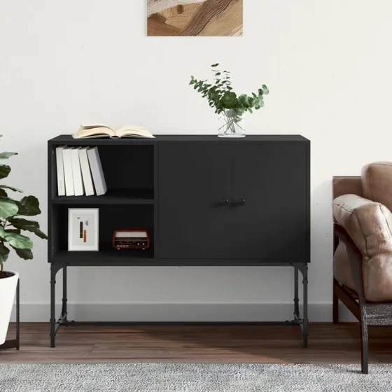 vidaXL skænk 100x40x79,5 cm konstrueret træ sort