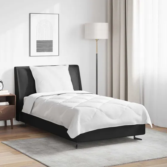 vidaXL Årsdækkende dyne med pude 2 stk, hvid microfiber