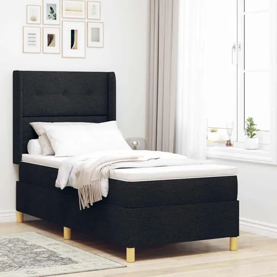 vidaXL Boxspring seng med madras og justerbar sengegavl 90x190 Sort