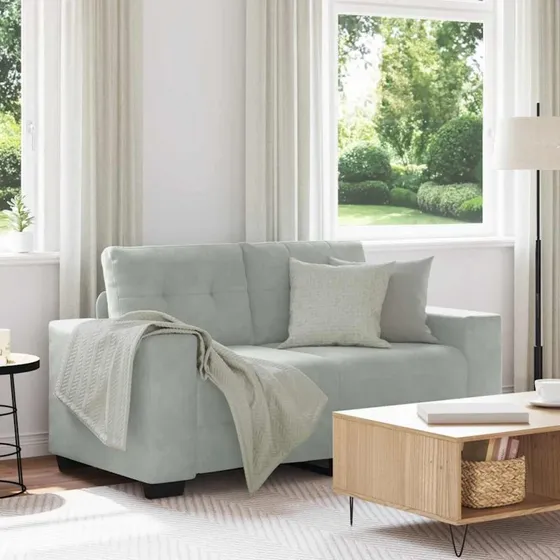 vidaXL elskovssofa 160x77x82 cm fløjl lysegrå
