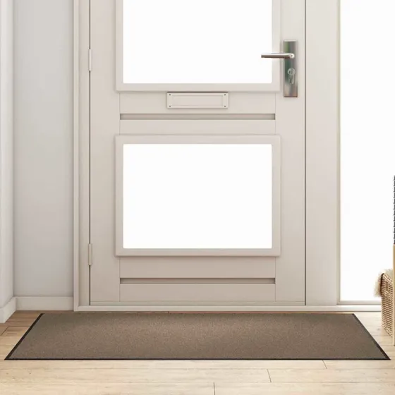 vidaXL Dørmåtte Beige/Sort 90 x 150 cm - Polypropylen/Vinyl