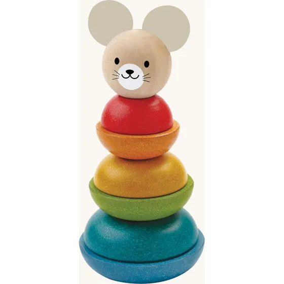 PlanToys Mouse Stacking Rings - træstabeltårn (7 dele)