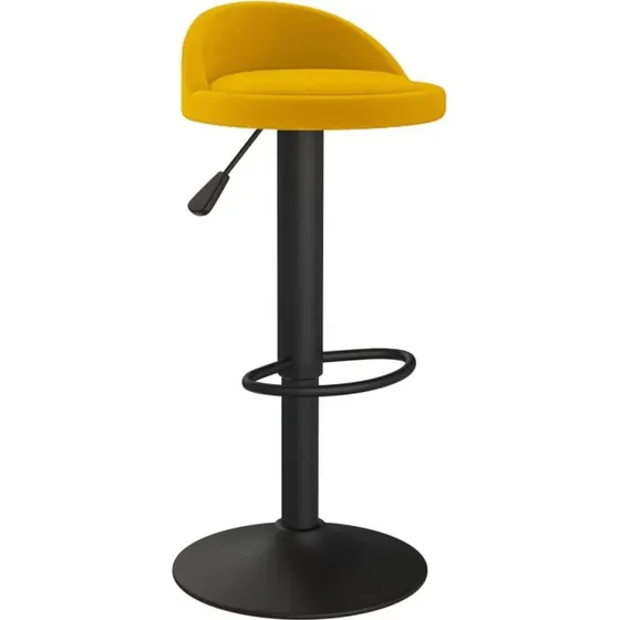 vidaXL barstol i fløjl, justerbar & drejelig – gul