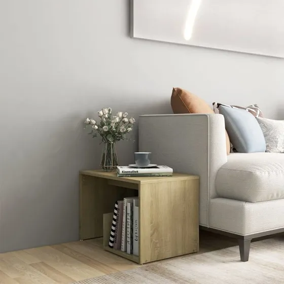 vidaXL sidebord 59x36x38 cm konstrueret træ, Sonoma-eg
