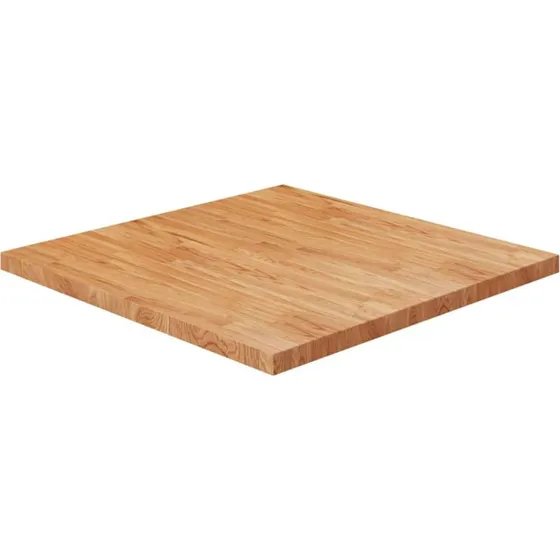 vidaXL bordplade i massivt eg 90x90x4 cm – behandlet lysebrun