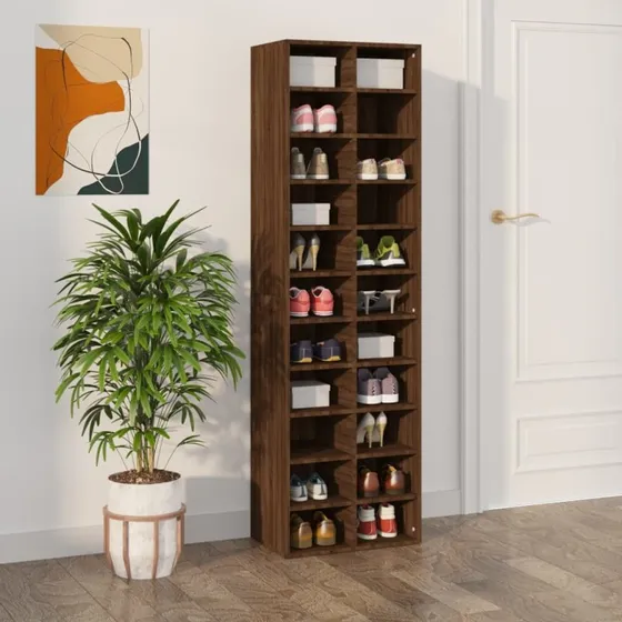 vidaXL skoreol 54x34x183 cm konstrueret træ, brun egetræsfarve
