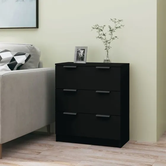vidaXL skænk 60x30x70 cm konstrueret træ, sort