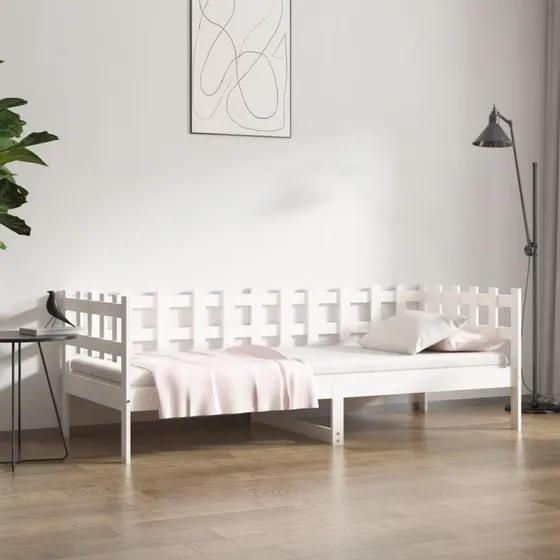 vidaXL daybed uden madras 90x200 cm massivt fyrretræ hvid