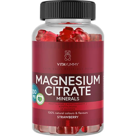 VitaYummy Magnesium Citrate 200 mg, Jordbr  60 stk