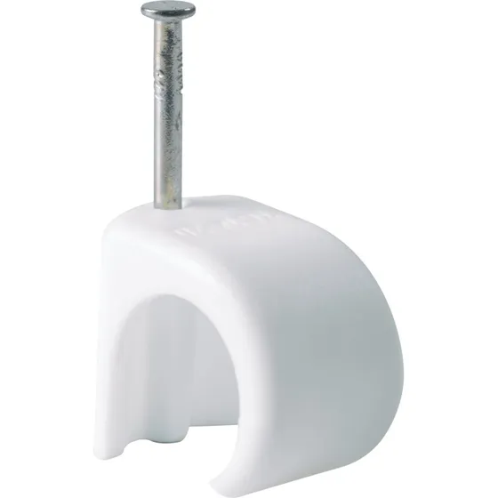 Universal Clips Rund 14–19 mm Hvid m. 45 mm søm, 100 stk