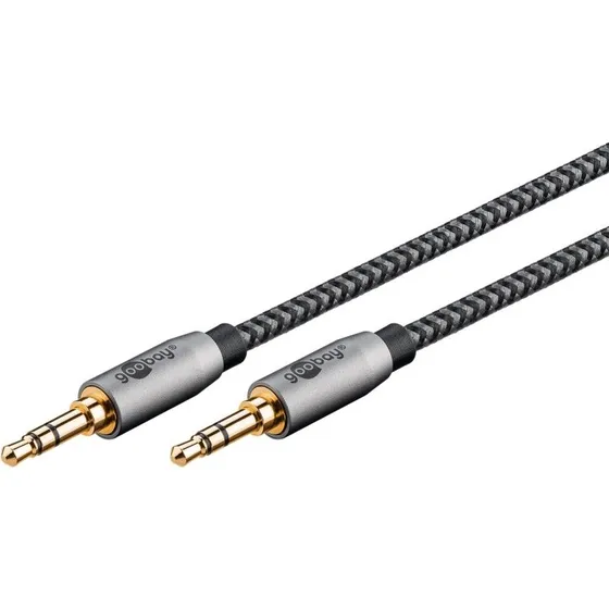 Goobay 3,5 mm stereo AUX-kabel 1 m – Sharkskin Grey