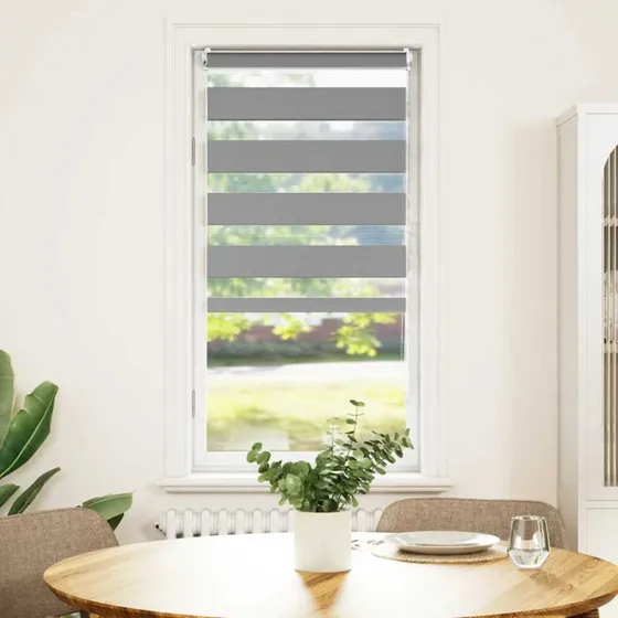 vidaXL zebragardin 60,9x120 cm grå (stofbredde 56,7 cm)