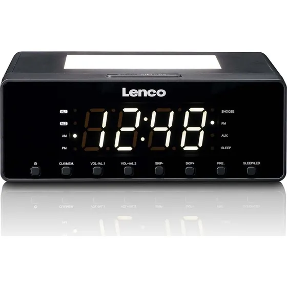 Lenco CR-540BK clockradio med FM, LED-display og natlys  sort