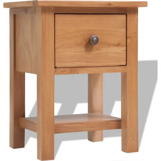 vidaXL natbord i massivt egetræ 36x30x47 cm, brun