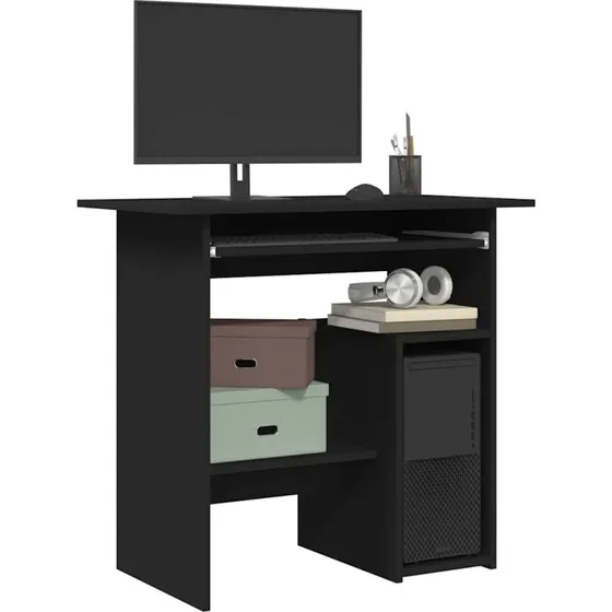 vidaXL skrivebord 80x45x74 cm konstrueret tr sort
