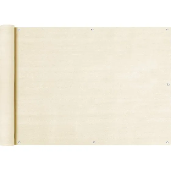 vidaXL altanafskærmning 75x400 cm HDPE cremefarvet