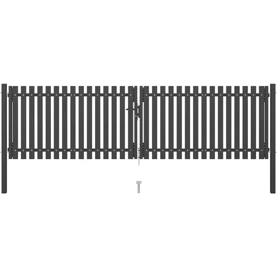 vidaXL havehegnslåge i stål 400x75 cm - antracitgrå