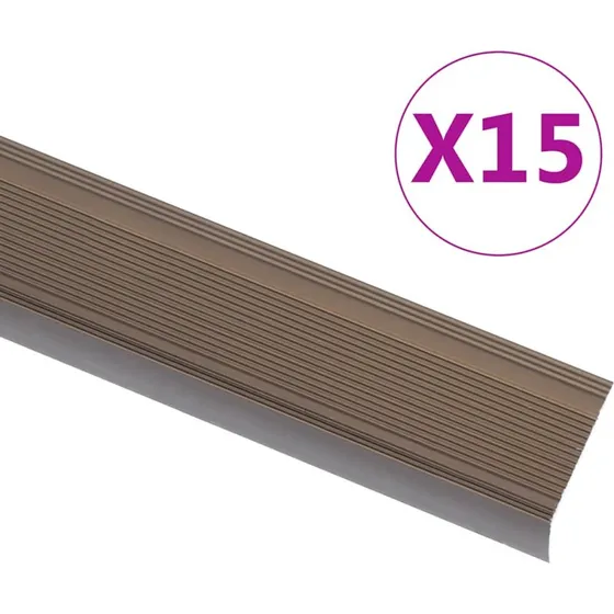 vidaXL trappelister 15 stk. L-facon 100 cm aluminium brun