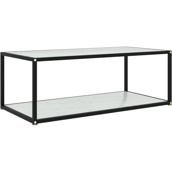 vidaXL sofabord 100x50x35 cm hærdet glas hvid
