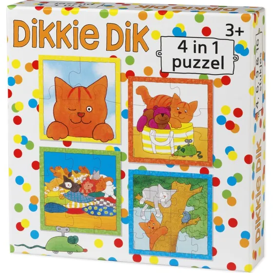 Bambolino Dikkie Dik 4-i-1 puslespil 4/6/9/16 brikker