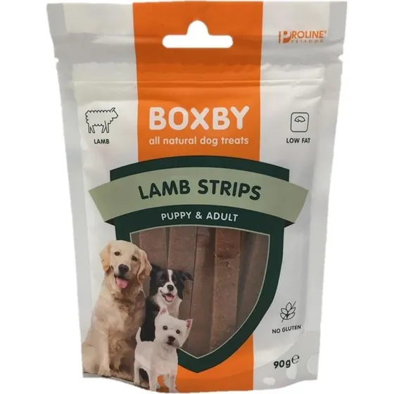 Boxby Lamme Strips 90 g – Glutenfri hundegodbid