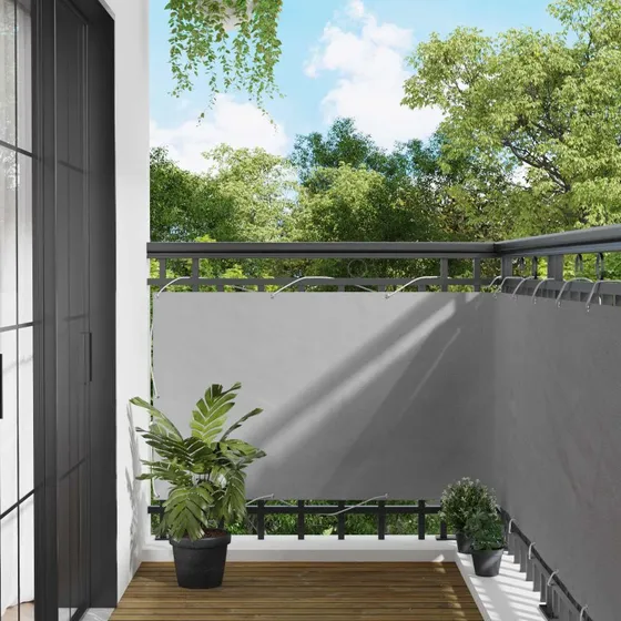 vidaXL Altanskærm Lysegrå 100 x 500 cm Oxford-stof