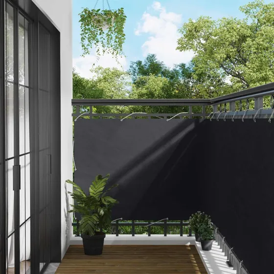 vidaXL Altanskærm Sort 110 x 600 cm i Oxford-stof