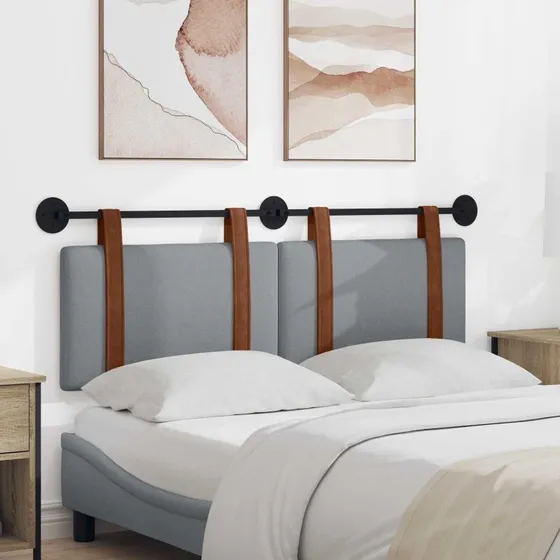 vidaXL Hængende Hovedgavl Lysegrå 130x55x5 cm Antik PU