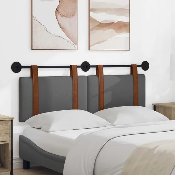 vidaXL Hængende hovedgavl Mørkegrå 130x55x5 cm Antik PU