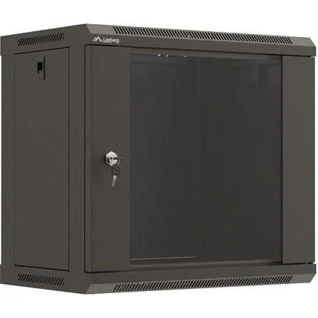 Lanberg WF03-5309-10B 9U vgskab, sort med glaslge