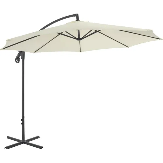 vidaXL hængeparasol 300 cm stålstang – sandfarvet