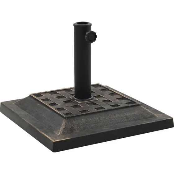 vidaXL parasolfod bronzefarvet firkantet 12 kg polyresin