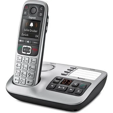 Gigaset E560A DECT fastnettelefon m. telefonsvarer, sort/sølv