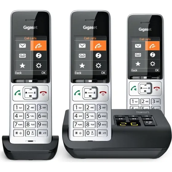 Gigaset COMFORT 500A Trio trdls fastnettelefon, sort/slv