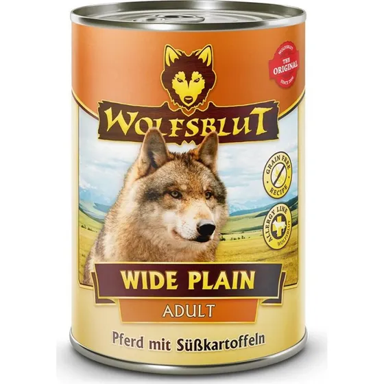 WOLFSBLUT Wide Plain hest med sde kartofler 395 g