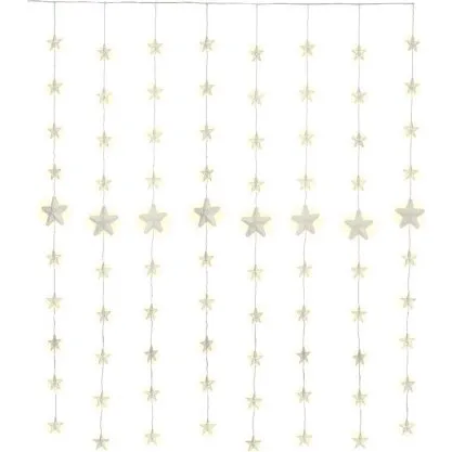Goobay 80 LED stjernegardin, varm hvid 3000K, med fjernbetjening
