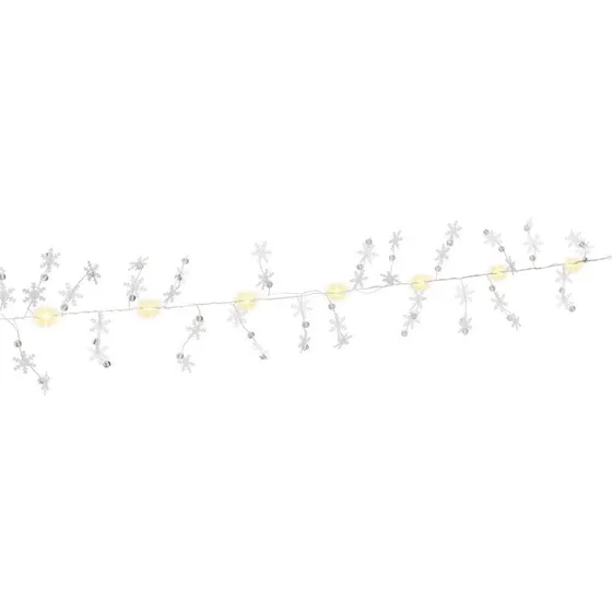 Goobay Snowflakes lyskæde 10 LED på sølvtråd, varm-hvid