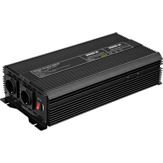 Goobay 12V230V Inverter 3000W med USB (sort)