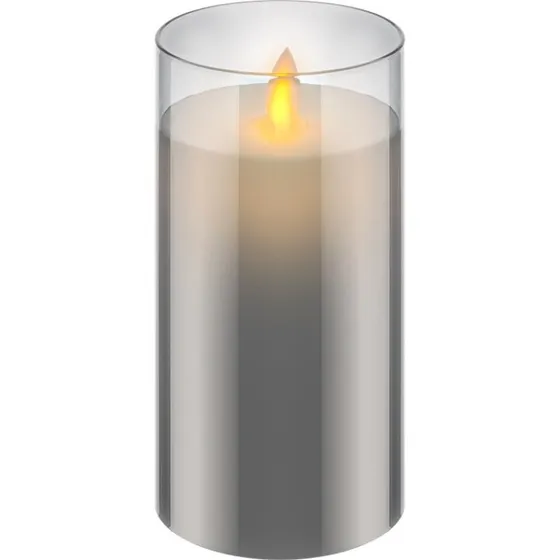 Goobay LED gte vokslys i glas 7,5x15 cm, varm hvid (2700K)