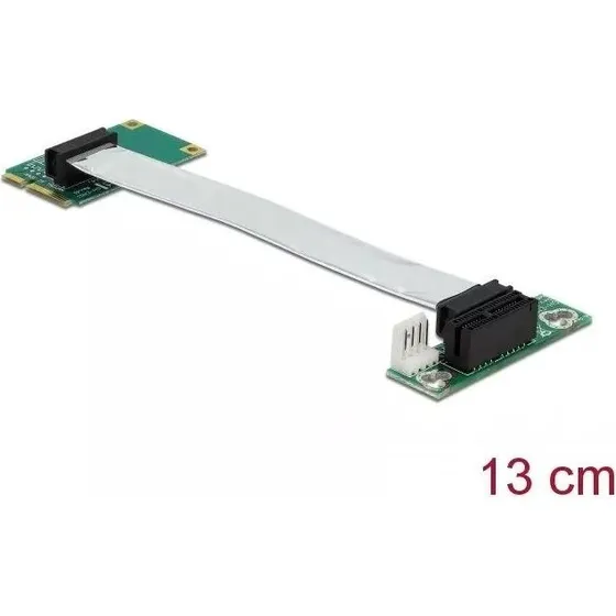 DeLOCK Riser Card Mini PCIe > PCIe x1  venstre indstning, 13 cm