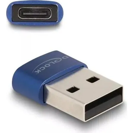 DeLOCK USB 2.0-adapter USB-A han til USB-C hun, bl