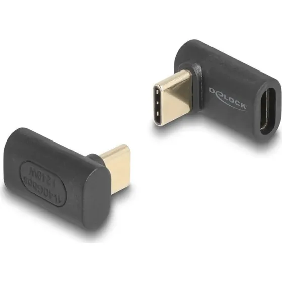 Delock USB-C vinklet adapter (han til hun) Thunderbolt 4 240W 40Gbps antracit