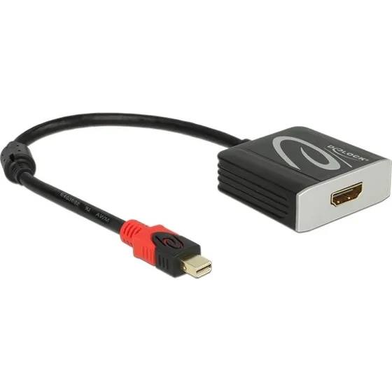 DeLOCK mini DisplayPort→HDMI aktiv adapter 4K@60Hz, sort